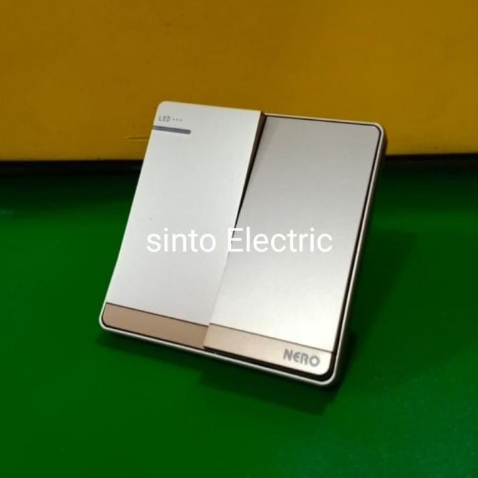Promo saklar Nero decora gold 2 gang Led COD