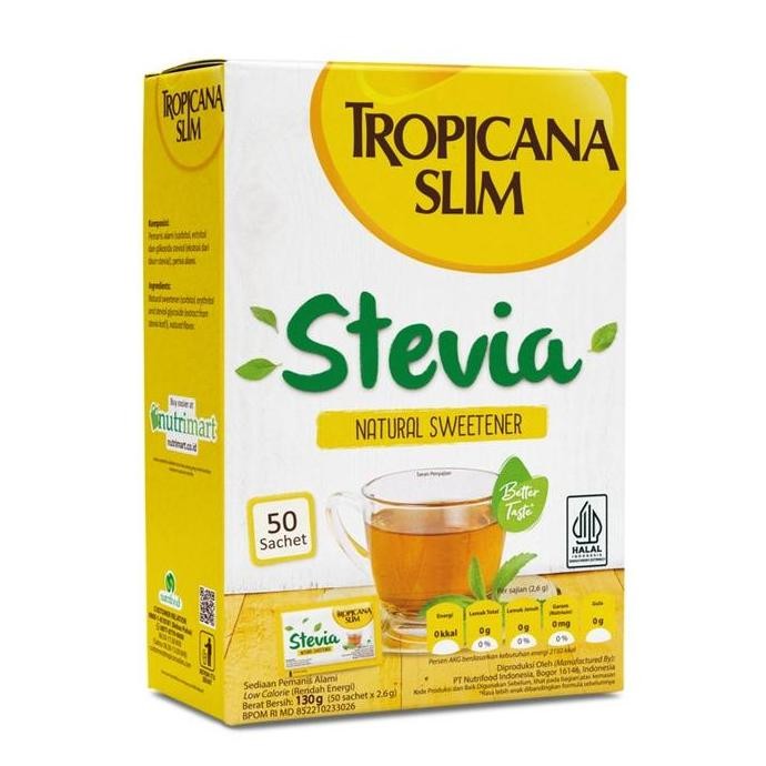 

Baru Tropicana Slim Stevia Natural Sweetener 130 G Isi 50 Sachet / Box