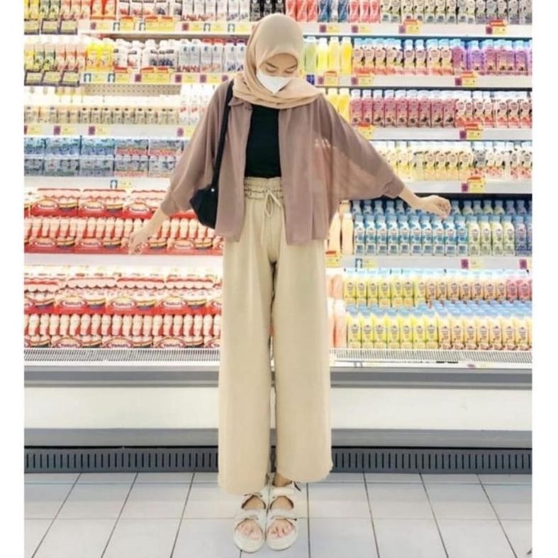 qw-45 RHH-1823 CARDIGAN YOLA BATWING BASIC OUTER ATASAN WANITA (size jumbo) Termurah Original
