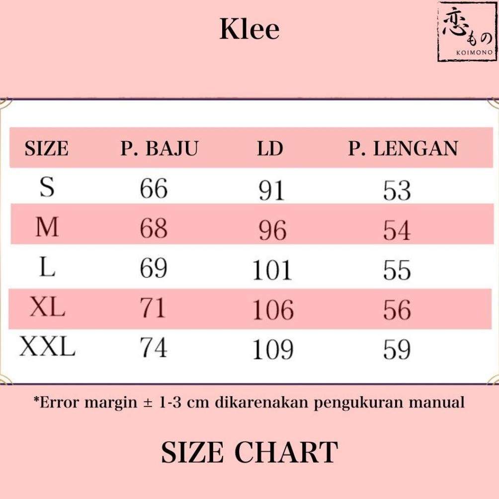 Ready StockKoimono Klee Genshin Impact Default Costume Cosplay Set Wig / Set Kostum Cosplay Klee Gen