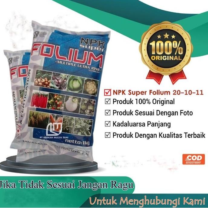 

Terlaris Pupuk Npk Super Folium 20-10-11 Original 100% 1 Kg