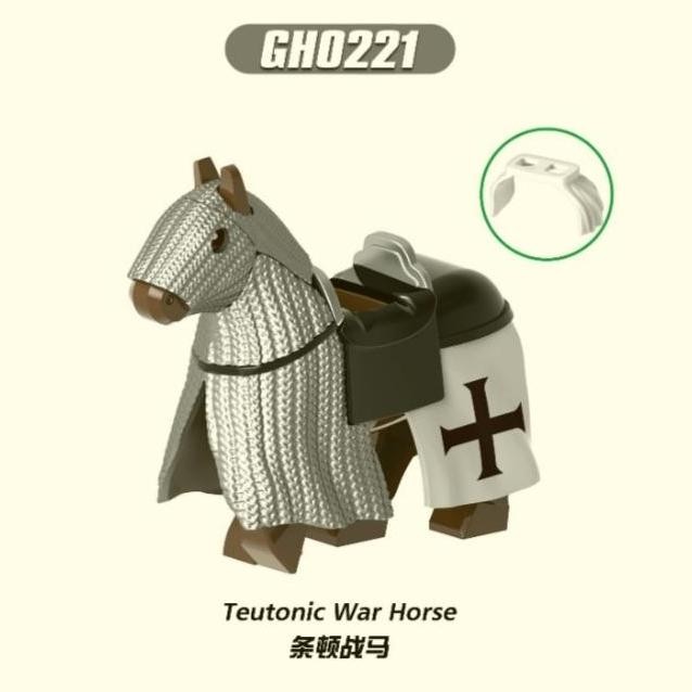 mainan balok medieval kuda perang