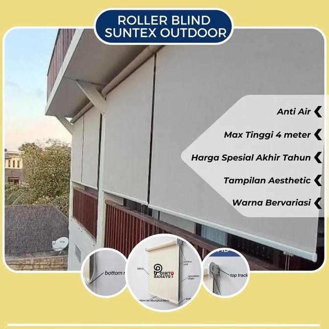 baru [GARANSI TERMURAH SUNTEX] KREY / TIRAI GULUNG ROLLER BLIND OUTDOOR