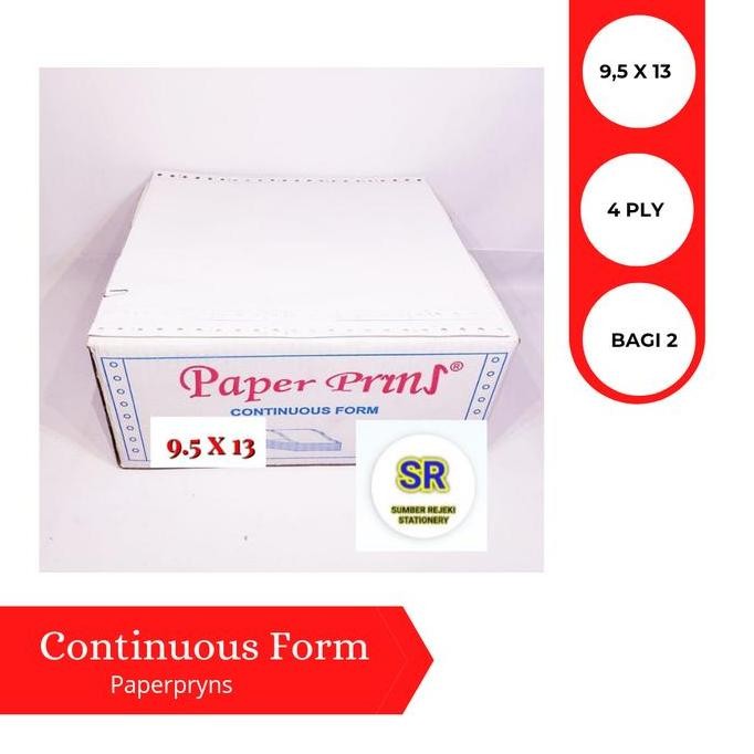 

TERMURAH - CONTINUOUS FORM ( 9,5 X 13 ) 4 PLY ( BAGI 2 )