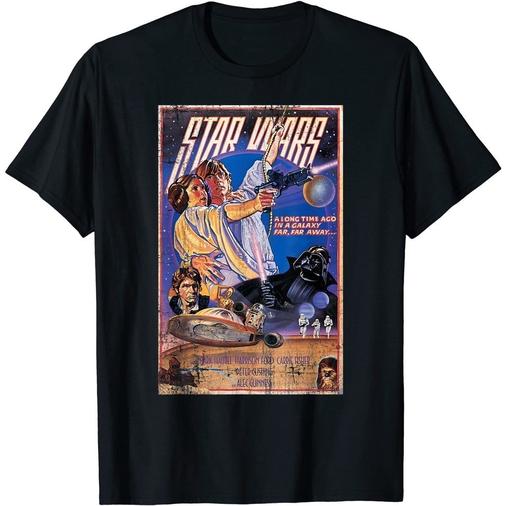 Baju Kaos Star Wars Classic Vintage Movie Poster T-Shirt Premium Cotton Combed 24s Original 100% | P