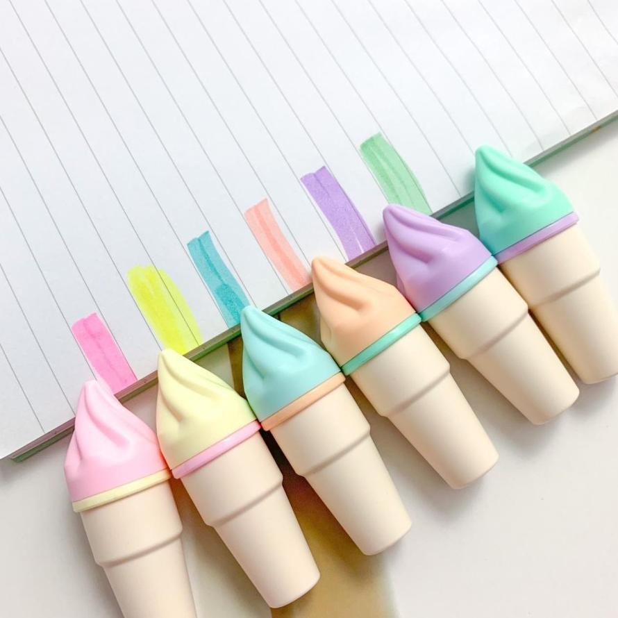 

Ready Stt Highlighter Es Krim Cone 1 Set 6 Pcs Free Pouch Highliter Es Krim Cone Stationery Lucu Unik Penanda Buku Warna Warni Kado Viral Termurah