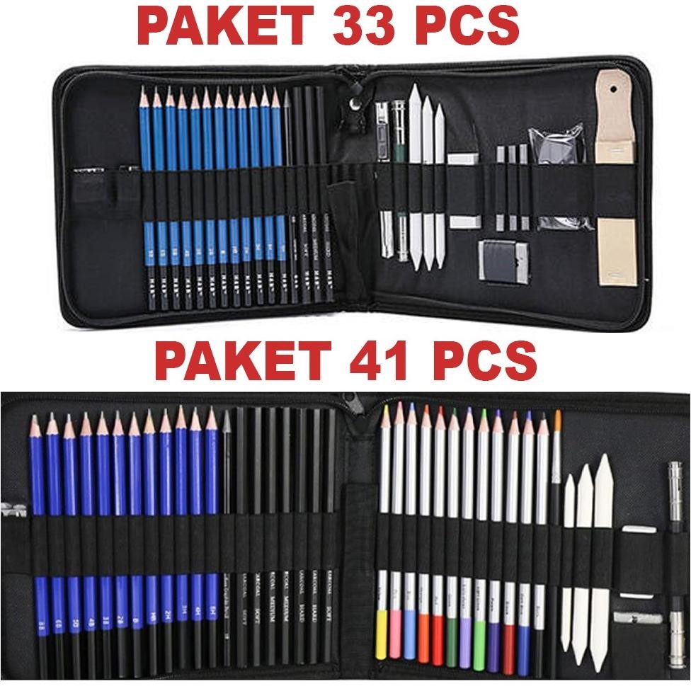 

Ready 33Pcs 41Pcs Set Sketch Pensil Pisau Penghapus Dan Pensil Gambar Untuk Keperluan Sekolah Pencil Drawing Set