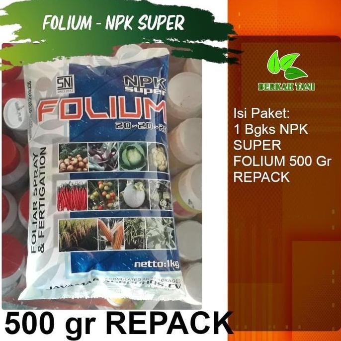

Terlaris Pupuk Npk Super Folium Javamas 500 Gram Repack
