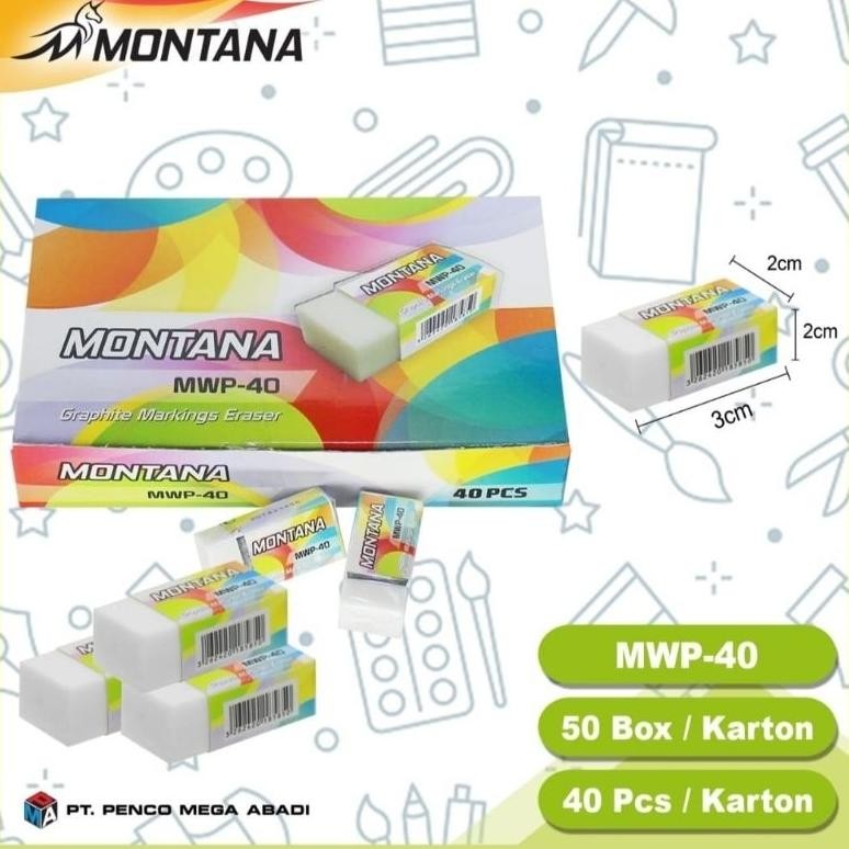 

Ready 1 Pack (40Pcs) Penghapus Montana Penghapus Kecil Montana Penghapus Putih