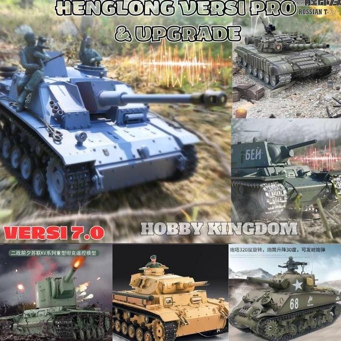 RC Tank Militer Army Henglong Pro Upgrade 1/16 Shoot Bullet BB 6mm