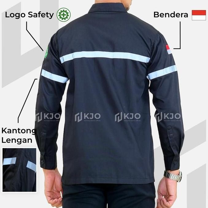 JUMBO - Baju Wearpack Kemeja Safety K3 Proyek Tambang Lengan Panjang