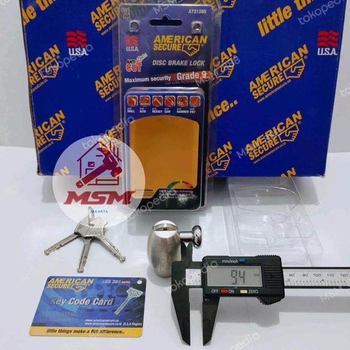 KUNCI GEMBOK CAKRAM MOTOR ORIGINAL AMERICAN SECURE Safety Lock Cakram