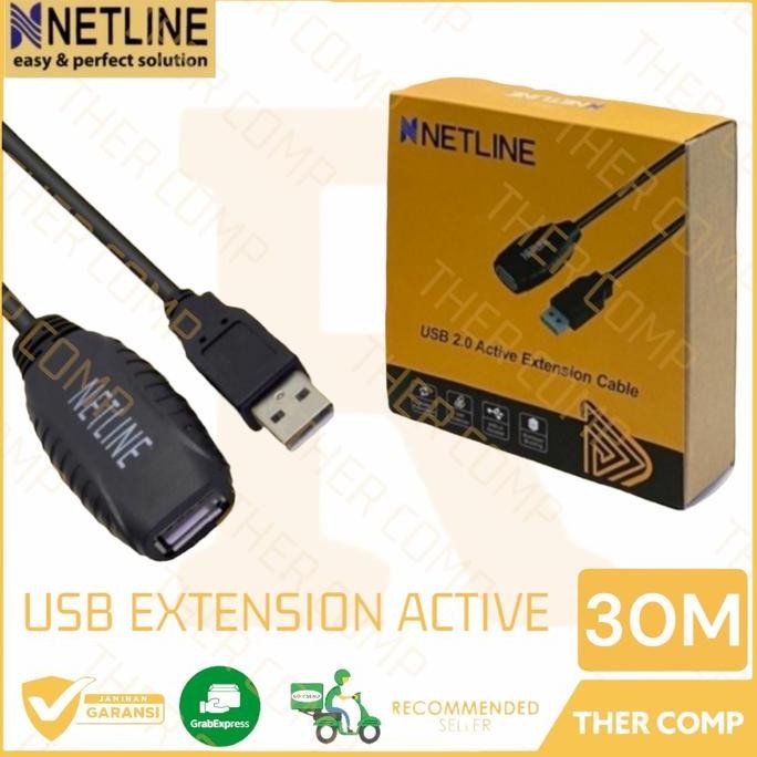 Cable Usb Extension Active 30 Meter Usb 2.0 Extender Aktif Netline