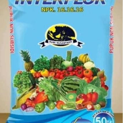 

Terlaris Pupuk Dasar Tanaman Bunga Dan Buah Daun Hijau Npk 16-16-16 Interflor Kemasan 1Kg Repack
