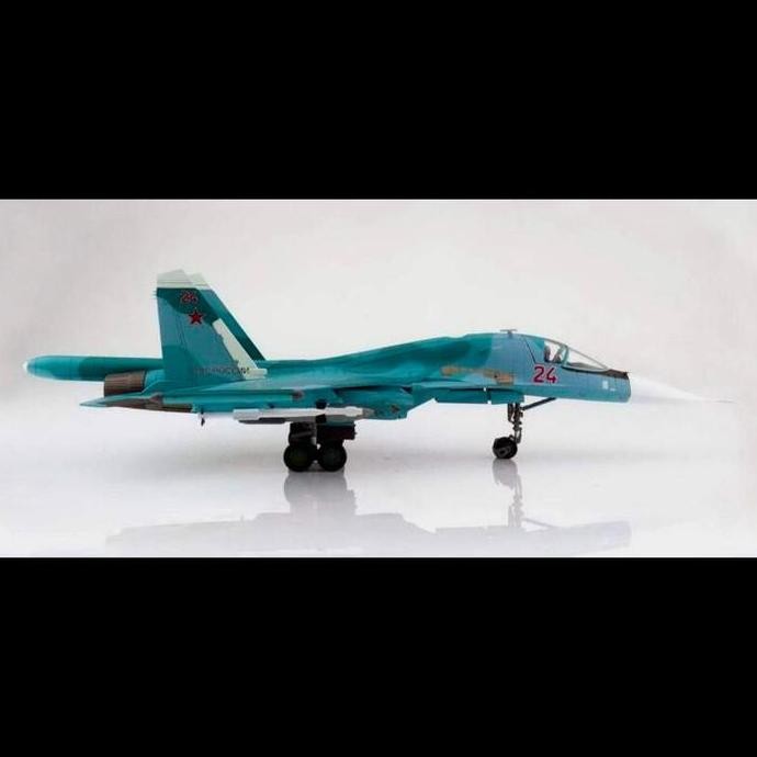 Diecast Pesawat HM Sukhoi SU-34 Fullback Fighter Bomber Red24 HA6307