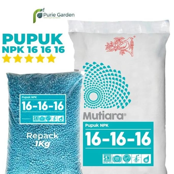 

Terlaris Pupuk Npk Mutiara Meroke 16-16-16 Kemasan Repack 1Kg