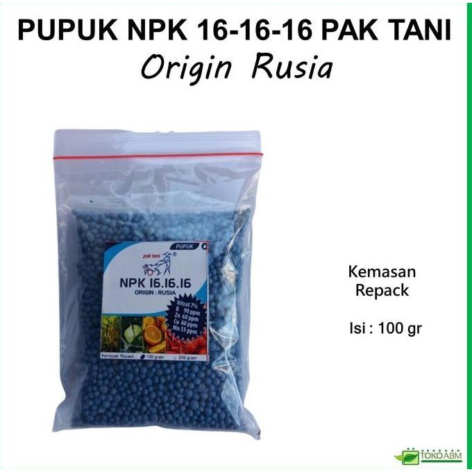

Terlaris Pupuk Npk 16 16 16 Pak Tani Origin Rusia Kemasan Repack 100 Gram