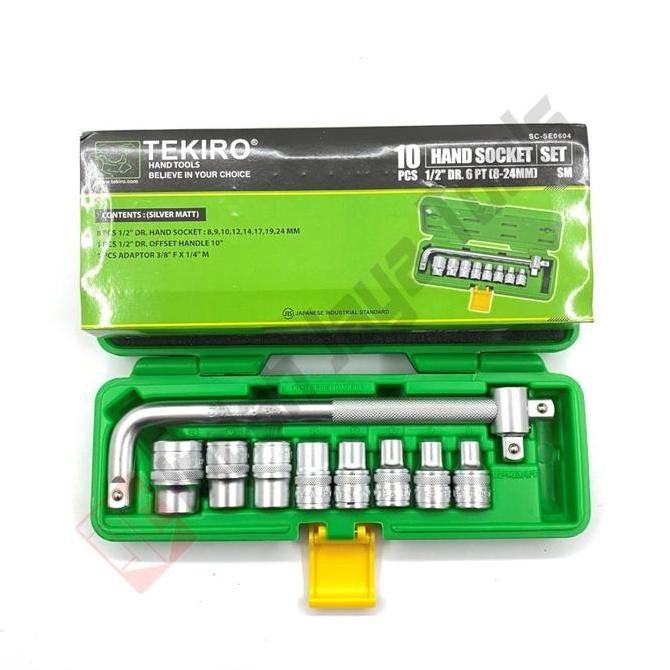 Spesial Tekiro Kunci Sok Set 10 Pcs 8 - 24 Mm Box Plastik - 12 Pt - Segi 12
