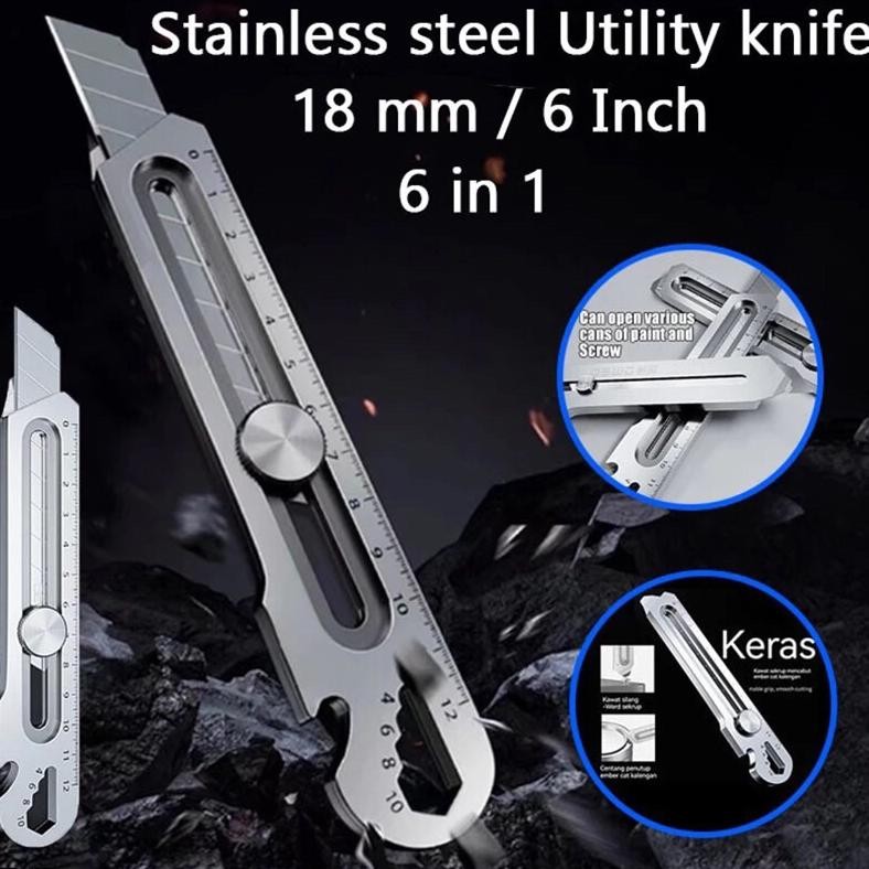 

NEW!!! NEW!!! Cutter 6in1 Pisau 18mm Multifungsi Besi Baja Stainless Steel Besar
