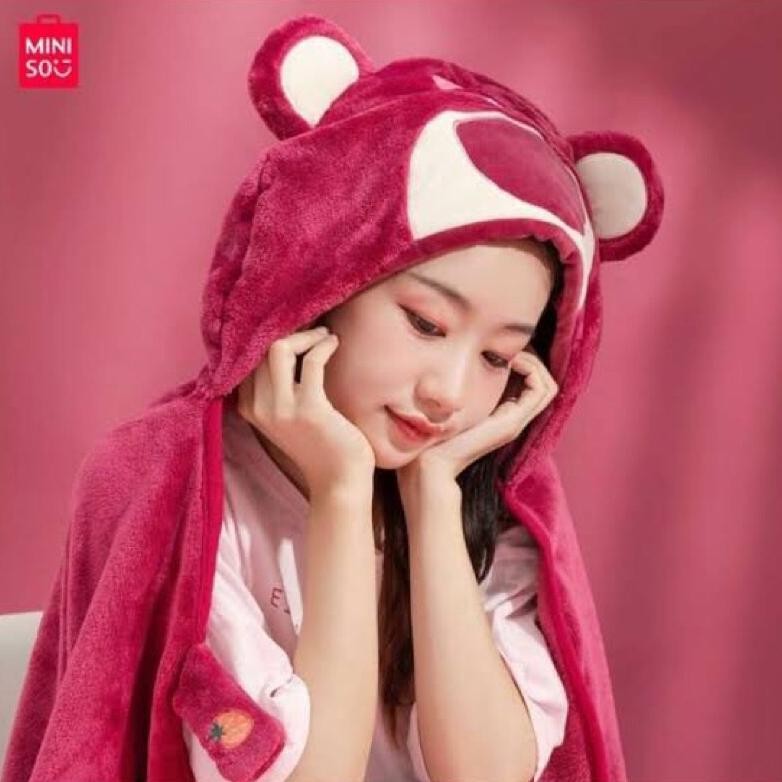 Denpasar Cod Bali Miniso Toy Story Collection Blanket With Hat Selimut Lotso Alien James Selimut Min