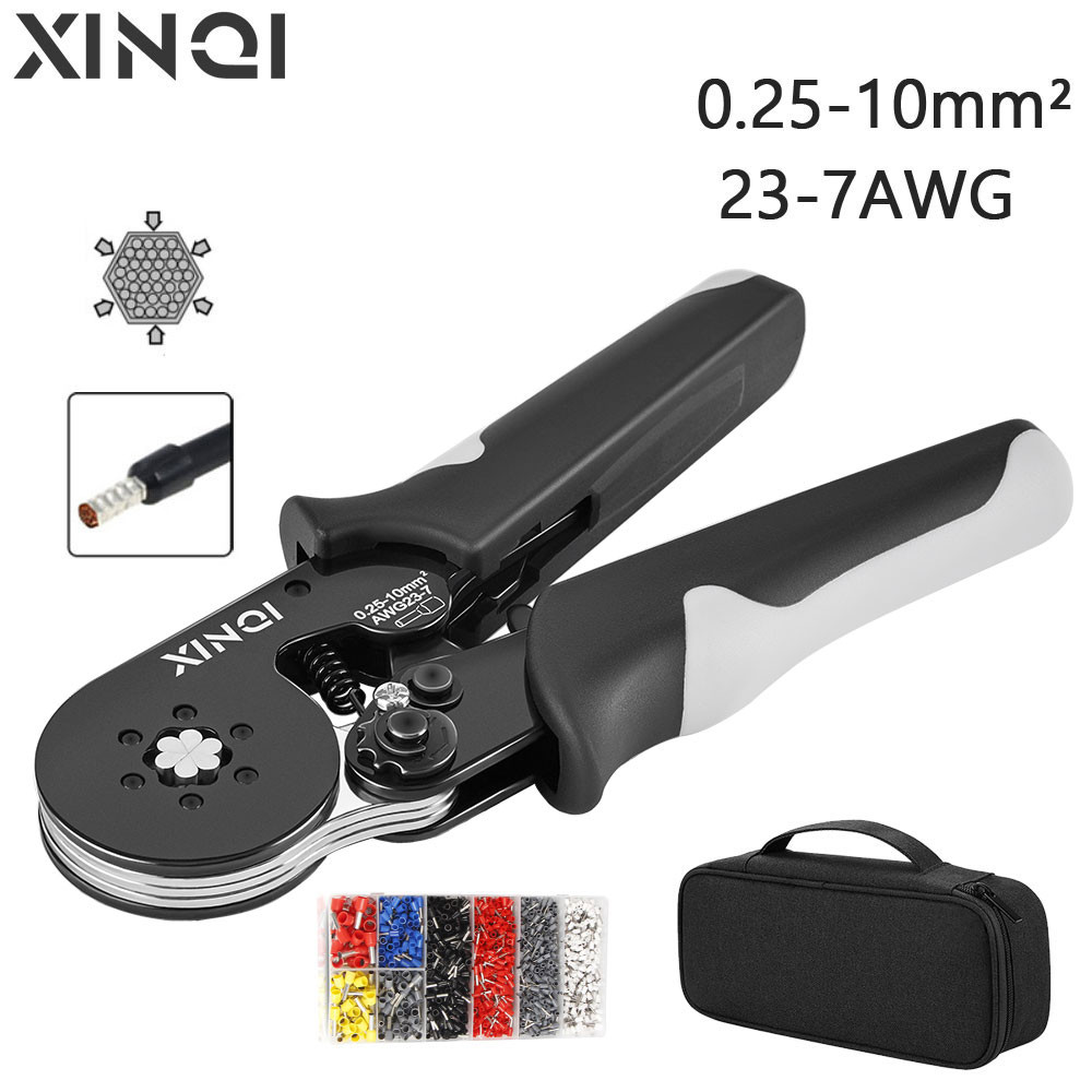 

Alat Crimping Ferrule Terminal Kawat Heksagon, tang Crimping Ratchet Penyesuaian Otomatis HSC8 10-6A