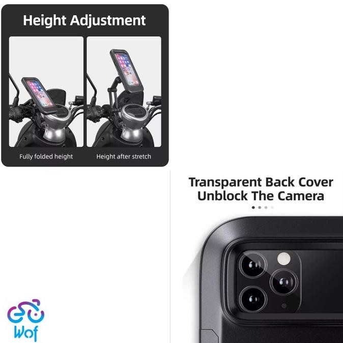 Ready Rockbros Hl 69 M2 Holder Phone Case Handlebar Waterproof Sepeda Motor Bike Bicycle Bracket Peg