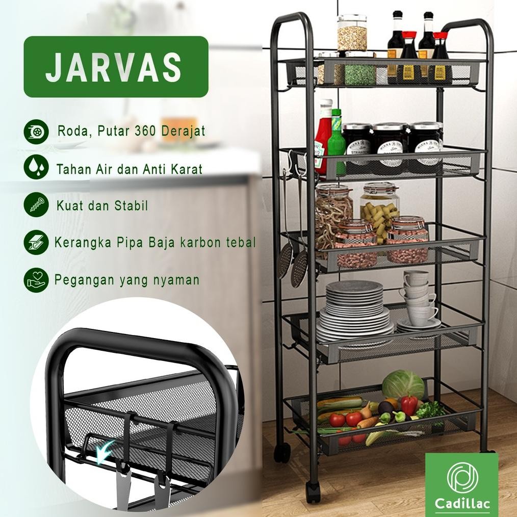 Cadillac Jarvas Rak Dapur Penyimpanan Troli Kamar Mandi CDLC0002
