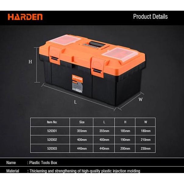 HARDEN Professional Plastic Tools Box / Tool Box Perkakas Plastik