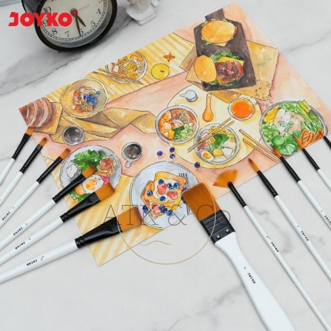 

Art Brush Set Alat Lukis Kuas Cat Air Minyak Acrylic Joyko Brs-18 Original