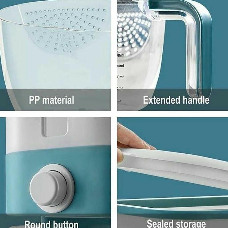 BISA COD - RICE BOX DISPENSER 12KG TEMPAT BERAS CANGKIR CUCI BERAS ANTI HAMA KUTU LEMBAB PRAKTIS VIR