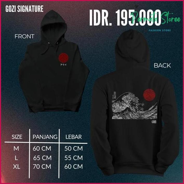 MASIH ADA. HOODIE GOZI SIGNATURE BY ALWI ASSEGAF AKATSUKI TEBAL SWEATER HITAM
