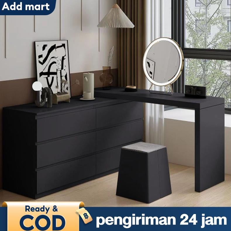 Meja Rias Lemari Kayu Rak Penyimpanan Lemari Rak Penyimpanan Multifungsi Laci Lemari Penyimpanan Lem