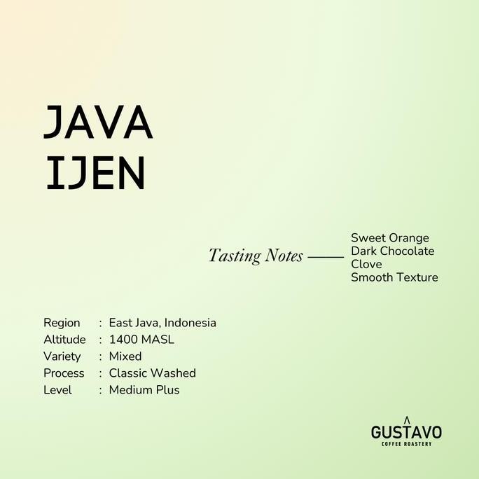 

ESPRESSO ROAST JAVA IJEN (200 GR) BIJI KOPI ARABIKA GUSTAVO TERMURAH