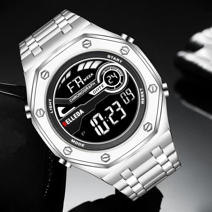 Sale Eksklusif Live  Buy 1 Geet 1  Belleda 9395 Jam Tangan Pria Sporty Kasual Model Segi Elegant Ran