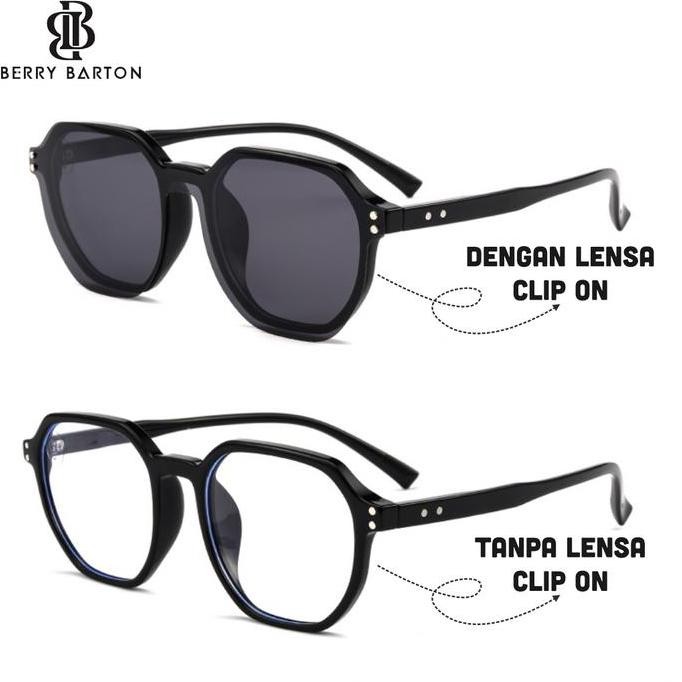Promo Kacamata Clip 2 In 1 I Plastik Tr90 I Berrybarton Kacamata Fashion Anti Radiasi I Berrybarton 