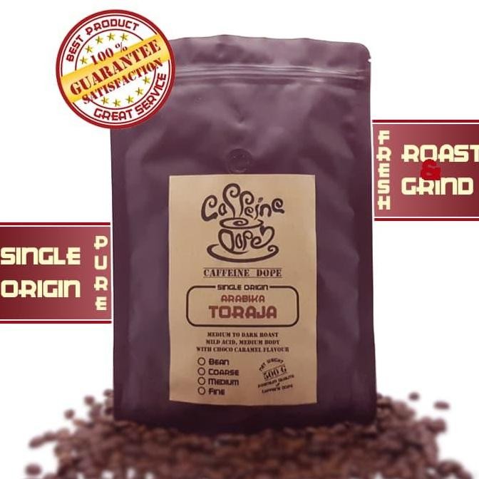 

Kopi Arabika Toraja 500 Gr Single Origin Bean/Biji & Ground/Bubuk