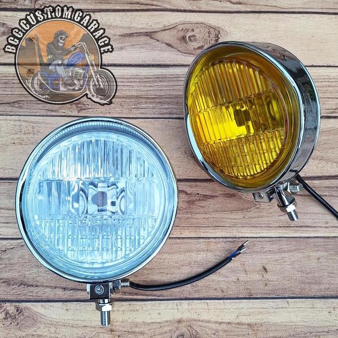 Headlamp Dison . Lampu Depan Motor Custom . Chopper Bobber British Universal