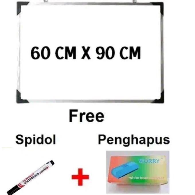 

PAPAN TULIS BELAJAR WHITE BOARD UKURAN 50 X 70- 60 X 80 DAN 60 X 90 BONUS SPIDOL DAN PENGHAPUS Putih Berkualitas