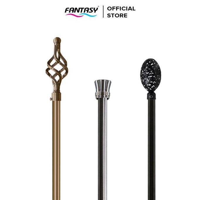Sale Fantasy Curtain Rod Batang Rel Gorden Jendela 60-250 Cm Bahan Besi Adjustable Minimalis Fleksib