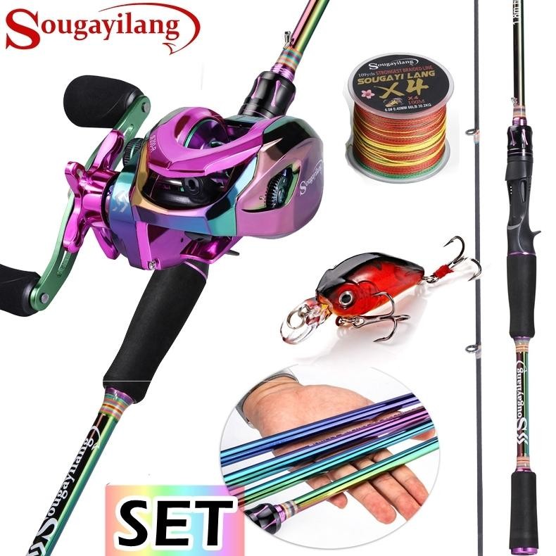 TERMURAH Sougayilang Joran Set 1.8m 2.1m 6-12LB UL Carbon 10kg 18+1BB 7.2:1 Reel BC Casting Joran Se