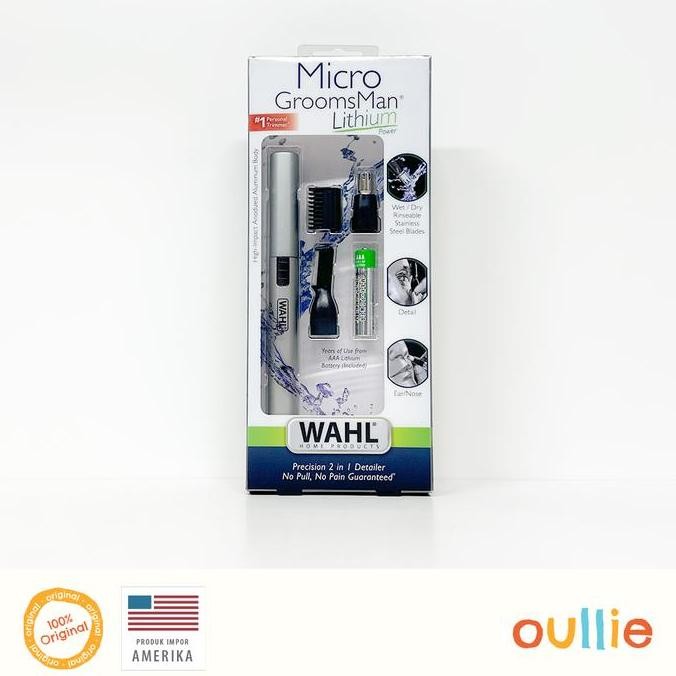 NEW Wahl Micro GroomsMan Lithium Men's Personal Ear, Nose & Brow Trimmer