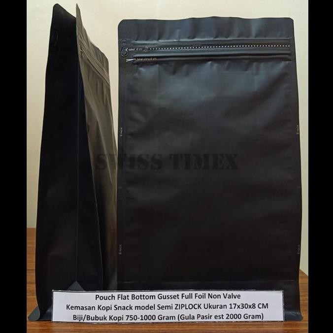 

Produk Baru!! 10Pcs Pouch Flat Bottom Gusset Full Foil Kemasan Kopi 17x30x8 CM