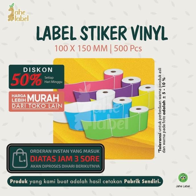 

new stiker label bare 100x150 mm kertas sticker label vinyl 100x150 mm
