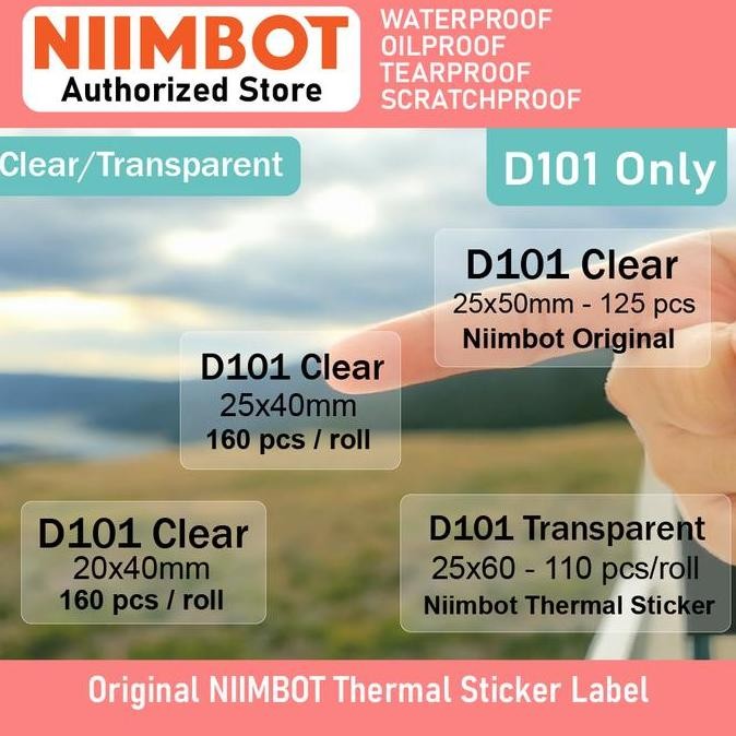 

new label stiker clear transparant niimbot d101 only 20-25mm thermal