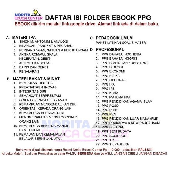 ready stock BUKU PPG PRAJAB KIMIA NORITA EDUCA CENTER