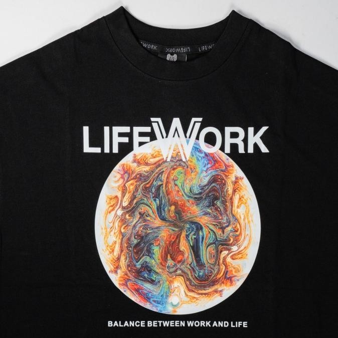 Murah Tshirt Lifework Planet Logo Black Tee