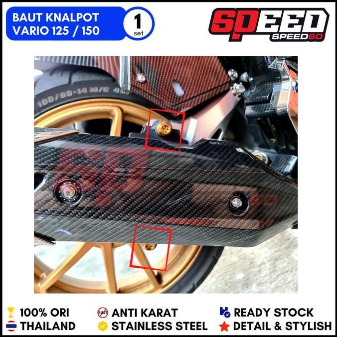 

BAUT KNALPOT VARIO 125 150 NEW 2 BIJI PROBOLT KING NUT THAILAND TERMURAH