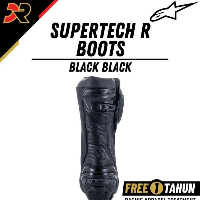 Alpinestars Supertech R Black Black Racing Boots Sepatu Balap murah