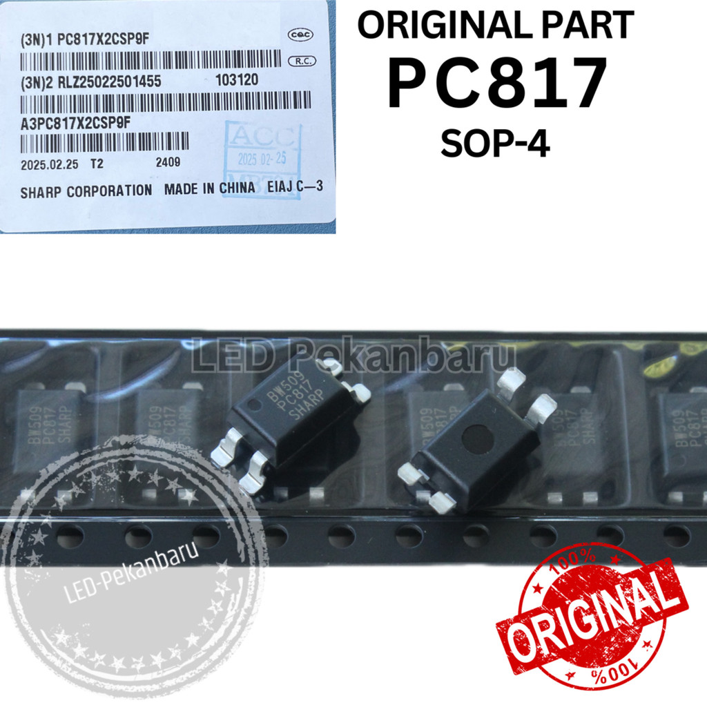 ORIGINAL IC PHOTOCOUPLER PC817 SMD OPTOCOUPLER SHARP ORI SOP4 EL817 TEMPEL