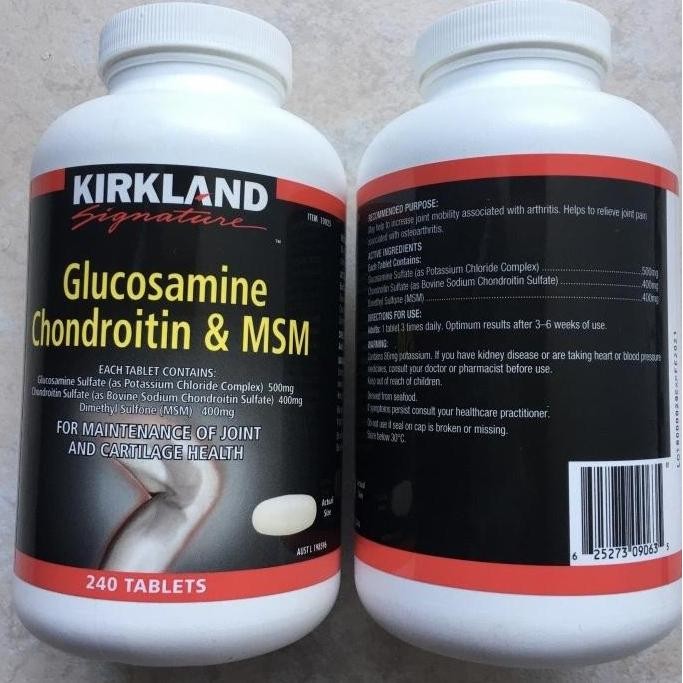Kirkland glucosamine chondroitin&MSM made in canada